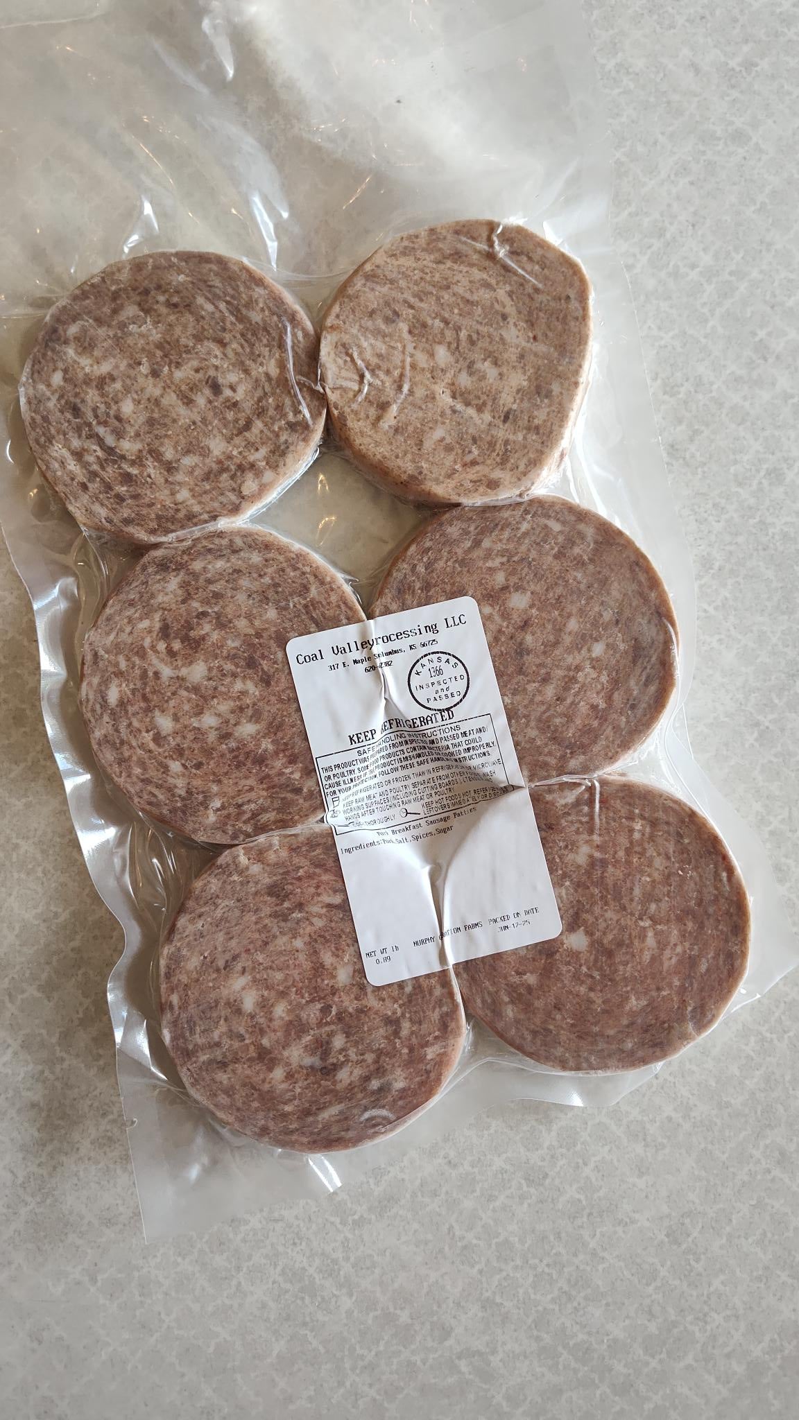 Breakfast Sausage Patties- mild
