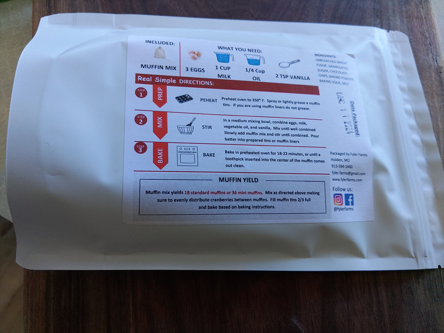 Chocolate Chip Muffin Mix - Turkey Red Wheat